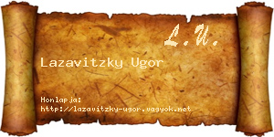 Lazavitzky Ugor névjegykártya